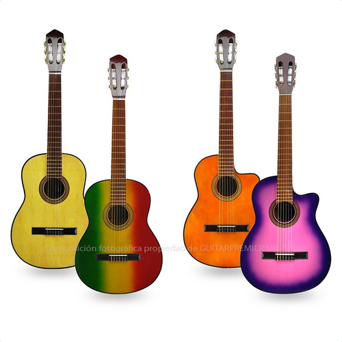 Imagen 10 de 10 de Pack Guitarra Electrocriolla Corte Ampli Funda Cable Manual