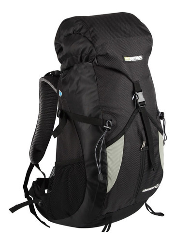 Mochila Waterdog Cabrera 30 Urbana Mochilero Trekking Color Negro Diseño de la tela Lisa