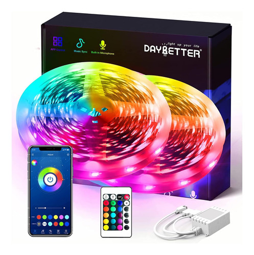 Tira De Luces Led 15 Metros Rgb 5050 Control Y Aplicación