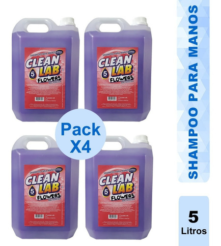 Jabon Liquido/shampoo P/manos X 5 Lts Bactericida Pack X 4.