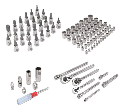 Juego Dados Cuadro 1/4 3/8 Y 1/2' 103 Piezas Std Y Mm 12893