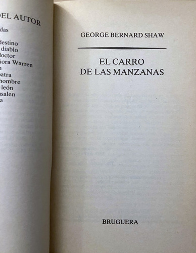 El Carro De Las Manzanas George Bernard Shaw (Reacondicionado)