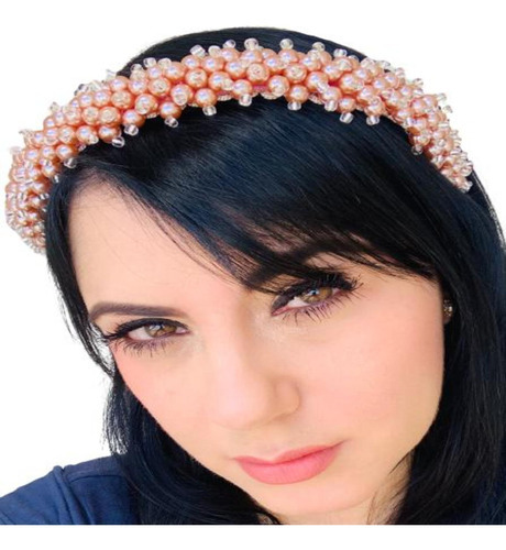 Tiara De Perola Arquinho De Cabelo Fino Tiaras Lara Meline