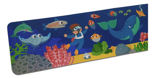 Meu Primeiro Quebra Cabeça Longo Fundo Do Mar Bate Bumbo