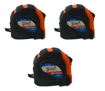 Comprar Kit 3 Trenas De Aço 5mu002F25mm  Metros Emborrachada Com Trava
