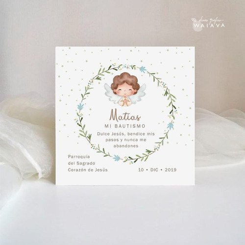 Imagen 4 de 9 de Estampas Tarjetas Bautismo De Nenes X 2u