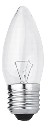 Lâmpada Vela 40w Rosca E-27 Incandescente Clara Abajur 220v