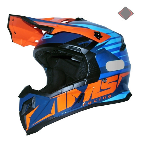 Capacete Motocross Ims Extreme Laranja E Azul Trilha Bike Tamanho do capacete 56