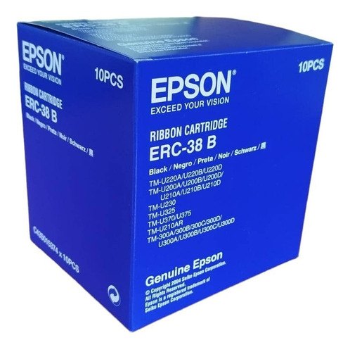 Cinta Epson Erc-38b Original Negro Pack De 5