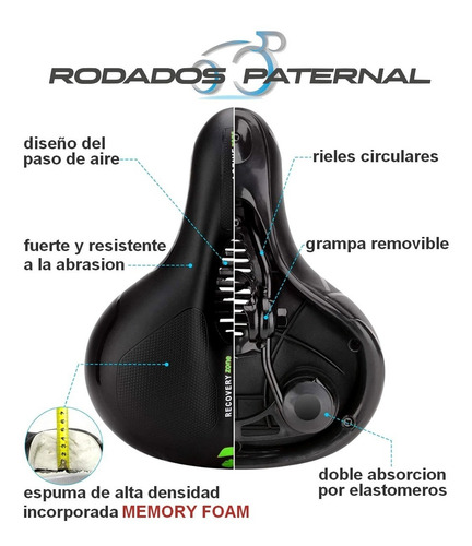Imagen 7 de 10 de Asiento 305 Muy Comodo Espuma Memoria Prostatico Paseo Mtb