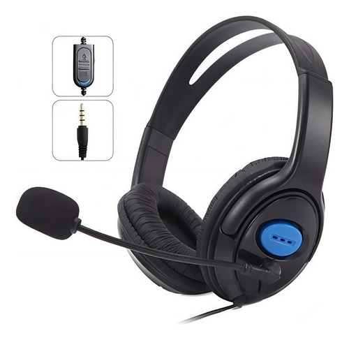 Headset Gamer Com Microfone E Fone Xbox One Ps4 Pc Mobile Cor Preto