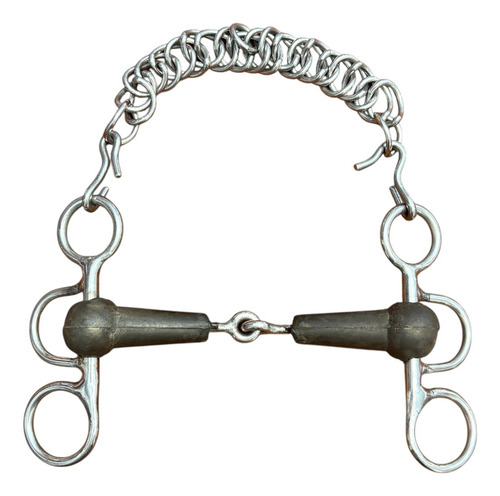Freno 8 Ocho Bridon Quebrado Goma Caballo Salto Acero Inox