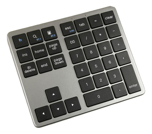Li Teclado Numérico Sem Fio, Teclado Prateado E Cinza