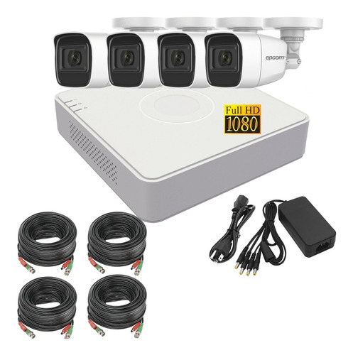 Kit Cctv 1080p, 4 Cámaras 2mp Con Microfono Sin Disco Duro