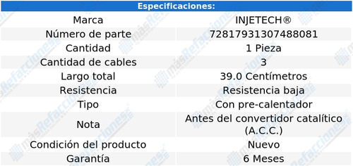 Sensor Oxígeno Acc Sentra L4 2.0l De 2000 A 2001 Injetech
