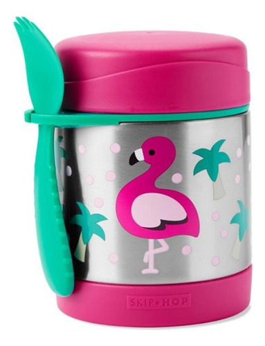 Tupper Acero Inoxidable Con Cuchara Skip Hop Flamingo