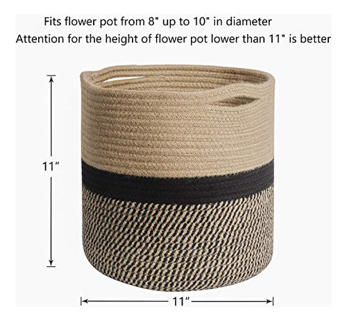 Cesta De Plantas Moderna De Cuerda De Yute Resistente Timeya