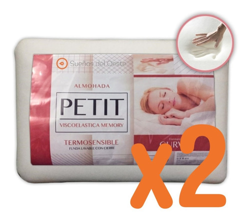 Imagen 3 de 5 de X2 Almohada Fiberball Petit Viscoelastica Memory Inteligente