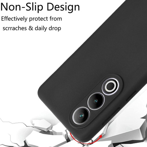 Funda Silicona Líquida Tpu Carcasa Para Oneplus Ace 3v+mica Negro Oneplus Ace 3v