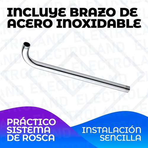Imagen 5 de 10 de Flor Ducha Cuadrada 20x20 Acero Inoxidable + Caño 40 Cm