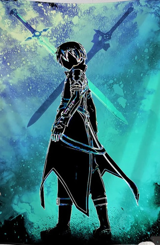 Tapiz Pared Mural Sao Sword Art Online Kirito Anime 95x70
