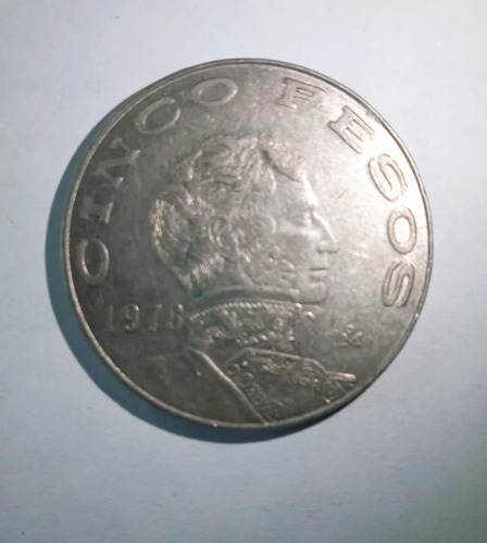 Moneda 1978 Vicente Guerrero Cinco Pesos