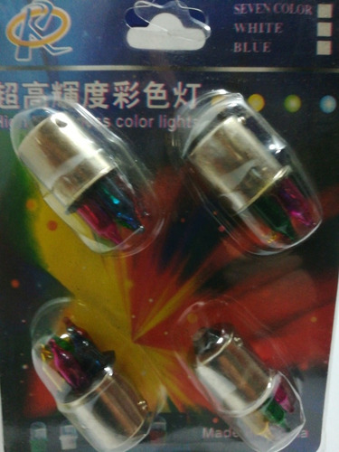 Imagen 2 de 3 de Bombillo Cruce Moto Multicolores 12 Vol (3 Kit X 3 $ )