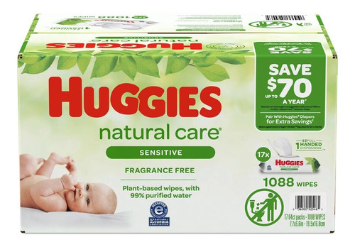 Toallitas De Bebe Wipes Huggies Natural Care Sensitive 1088