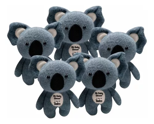 Recuerdos 5 Koala De Peluche Personalizado Para Baby Shower