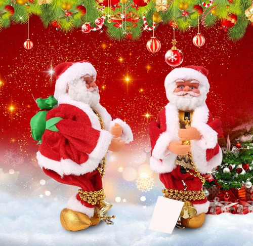 El Muñeco De Papá Noel Pone Cuerdas Hacia Arriba Y Hacia Aba
