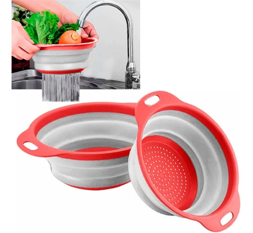 Escorredor Retrátil Silicone Alimentos Macarrão Dobravel