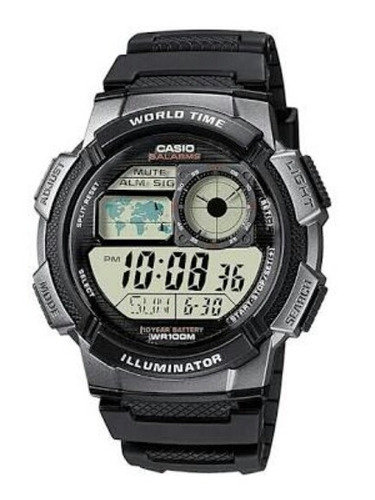 Reloj Casio Modelo Ae-1000 Negro Con Gris