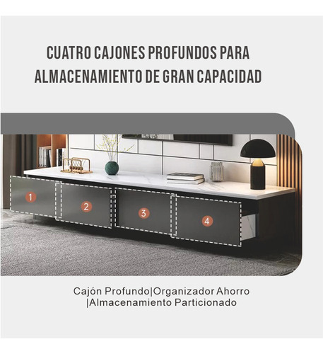 Madera Mueble Tv Moderno Combinación De Gris Y Mármol Blanco
