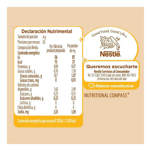 Sustituto De Crema Para Café Coffee Mate Polvo Avellana 400g