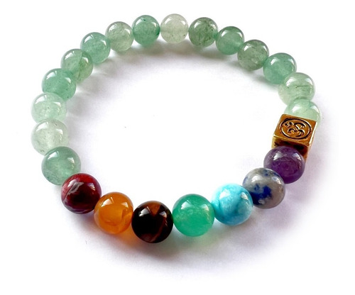 Pulsera De Protección Aventurina Verde 7 Chakras / Suerte