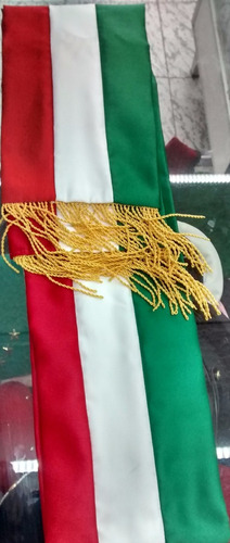 Banda Presidencial Tricolor Mexico 1.60 Sin Escudo