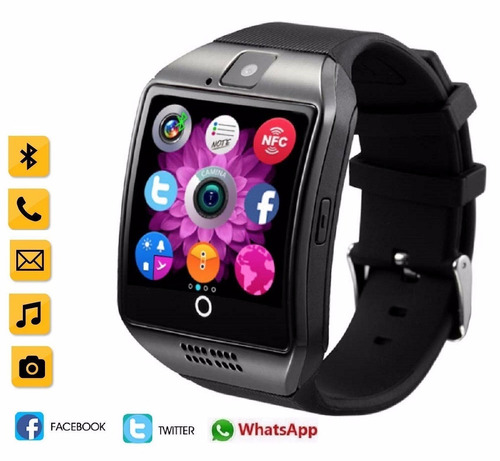 Reloj Smartwatch Q18 Android O Apple Bluetooth Sim Sd Negro