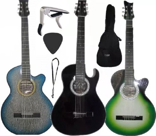 Guitarra Acustica Forro Colgador Pua Capodastro