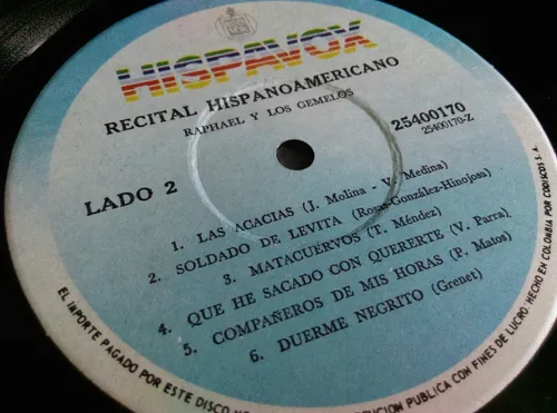 Vinilo Raphael Y Los Gemelos-recital Hispanoamericano Ljp (Usado)