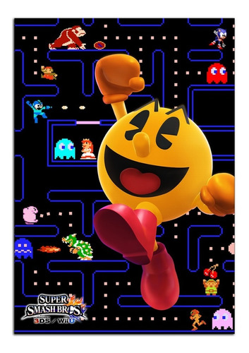 Quadro Para Quarto Pac-man Decorativo Placa Em Mdf 