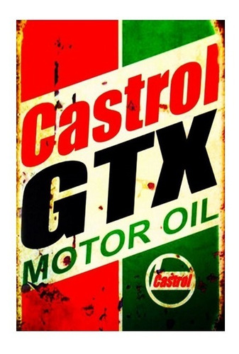 Letrero Metálico 20 X 30 Cm Vintage Castrol Motor Oil