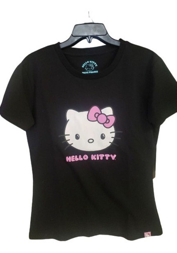 Franela Cara Hello Kitty Lazo Rosado Sanrio  Unisex 