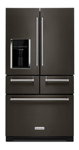 Refrigerador auto defrost KitchenAid KRMF706E black stainless steel con freezer 729L