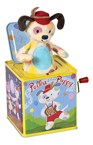 Schylling Brand Classic Tin Polka Puppy Jack-in-the-box - Ju