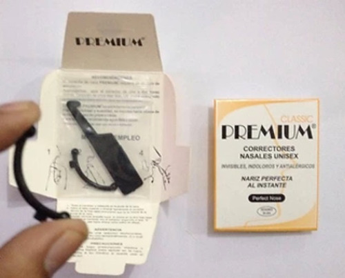 Imagen 4 de 4 de 2 Pares Corrector Nasal Premium Negro Respingador Nariz