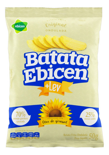 Batata Frita Ondulada Original Ebicen +Lev Pacote 50g