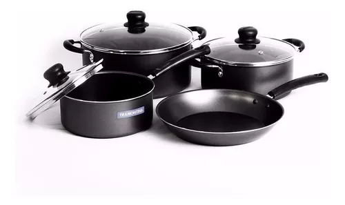 Ollas Tramontina Bateria De Cocina Set 7 Piezas Turim Teflon