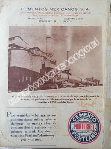 Cartel Retro Cemento Monterrey , Cemex 1960