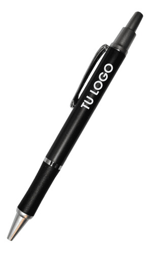 Bolígrafos Personalizados Grip Negro Clip Metal 100 Unidades