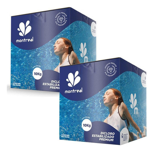 Cloro Estabilizado Premium Piscinas 10kg 2 Unidades Montreal